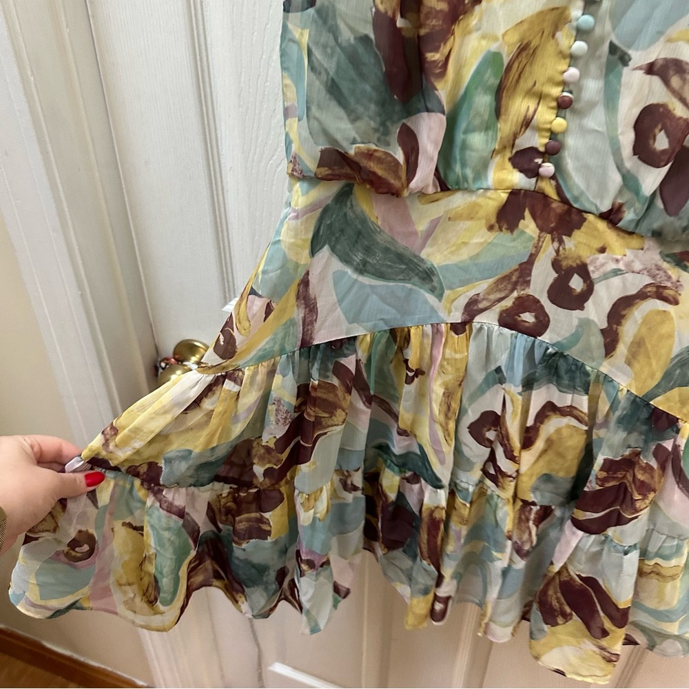 Ted Baker Ellain button up printed sleeveless Floral Dress 2 drop waIst - Picture 9 of 10